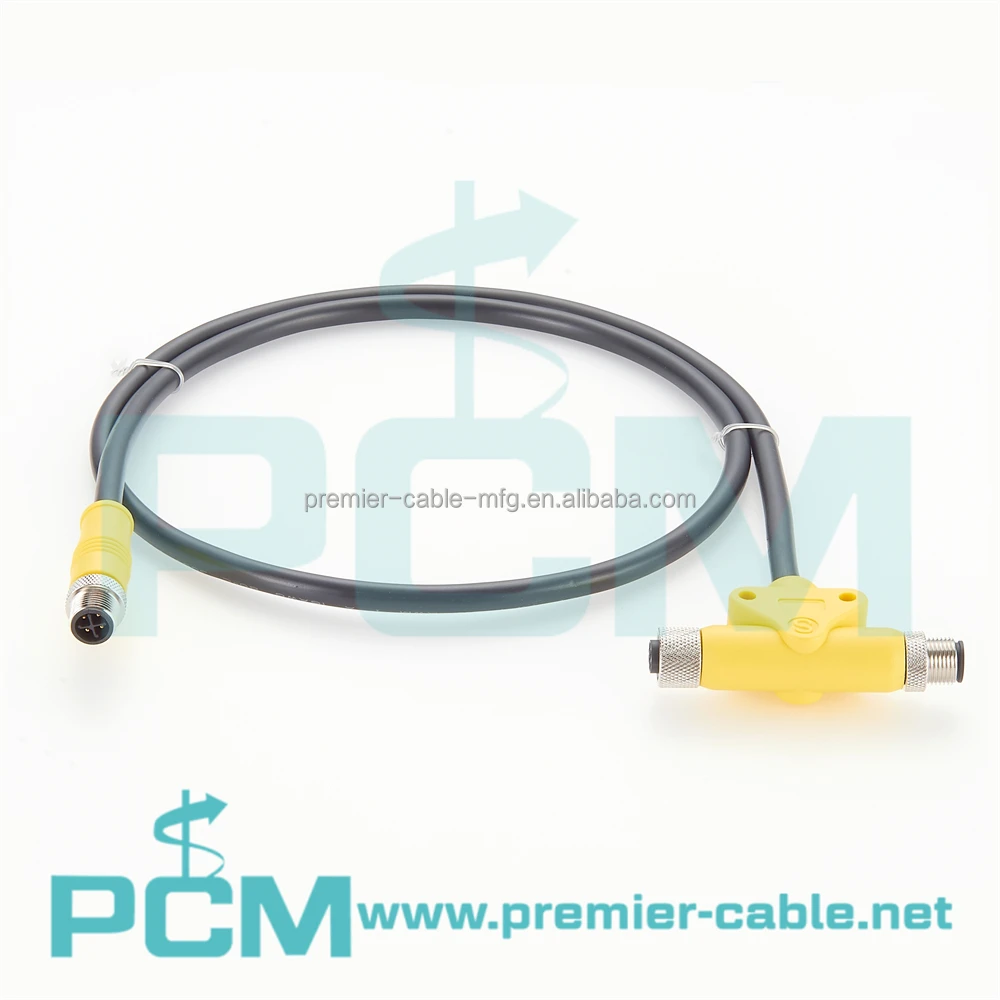 Sensor Actuator M12 S-Code Cordset Power Tee Splitter Can Bus Cable supplier