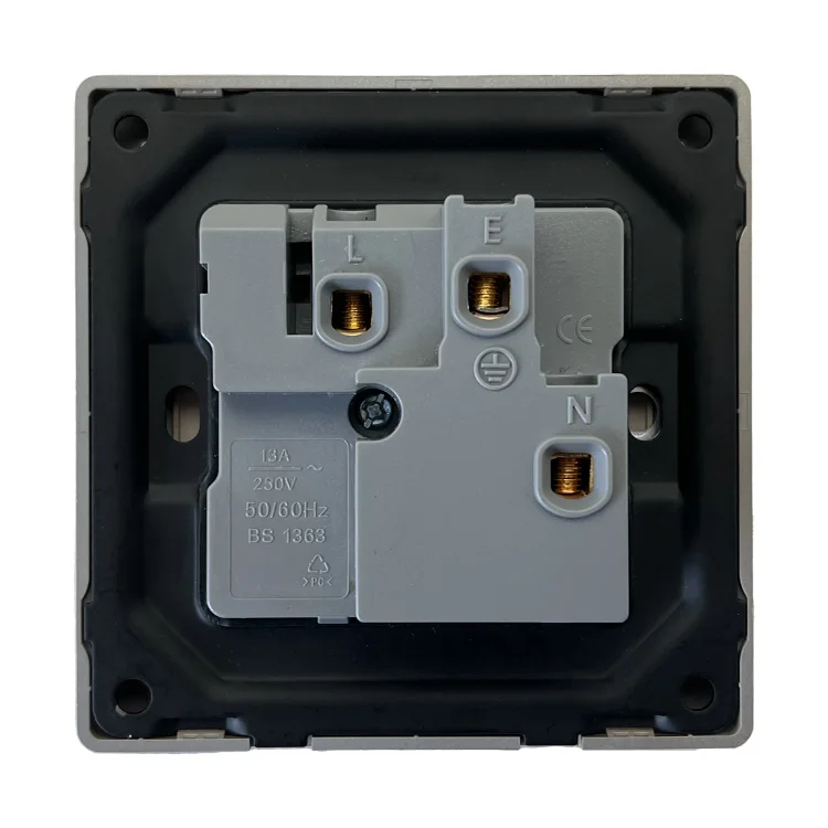VNX 2026 Factory Black Color 15A Three-Pin Multi With Neon British Standard Grounding PC Material for Electrical Home
