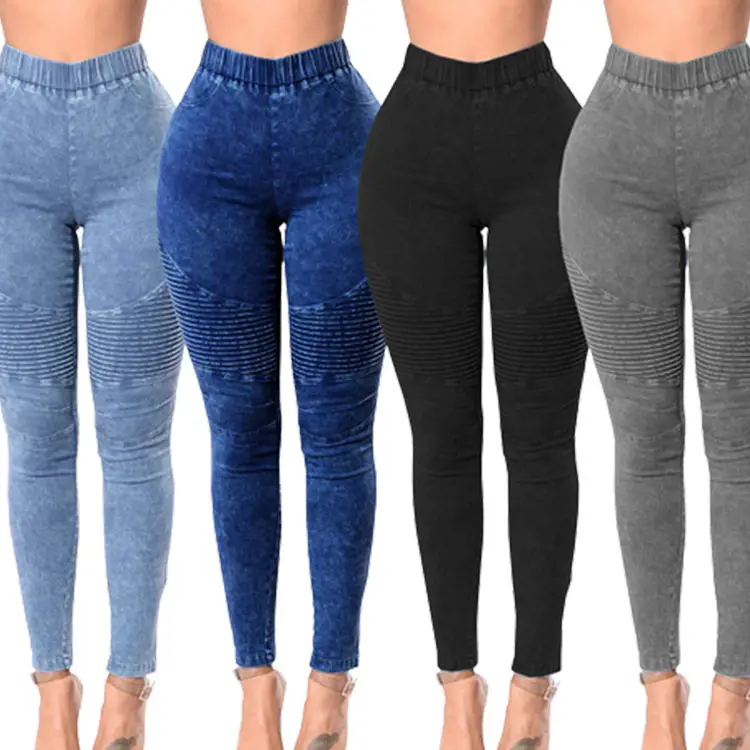 Wholesale Fashion Trendy Slim Fit Retro High Waist Butt Liftingthin Women's Skinny Jeans Female Hot Denim Jeans Pants Trousers