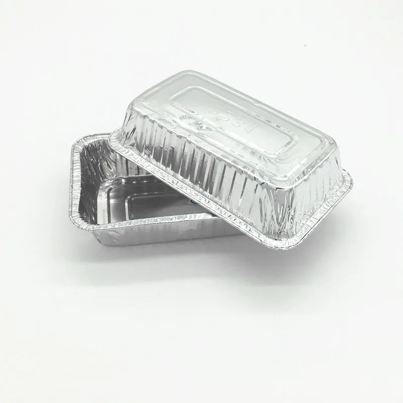 TIA CB31 Boîte rectangulaire de 7 pouces, contenant en aluminium argenté résistant à l'huile et étanche, fabrication de feuilles d'aluminium pour aliments