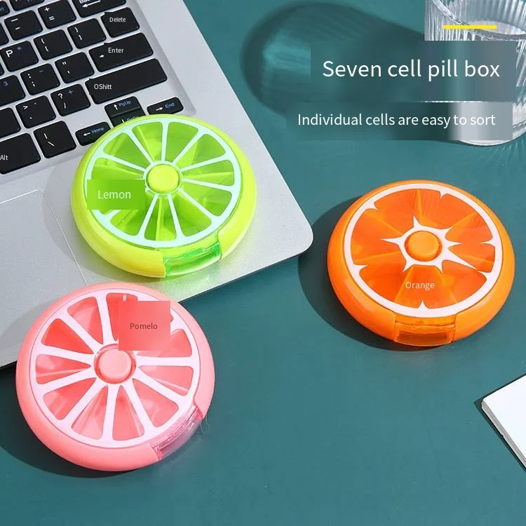 Seven-cell pill box portable one-week dispenser pill box Dust-proof moisture-proof travel storage box Pill cutter mini manufacture