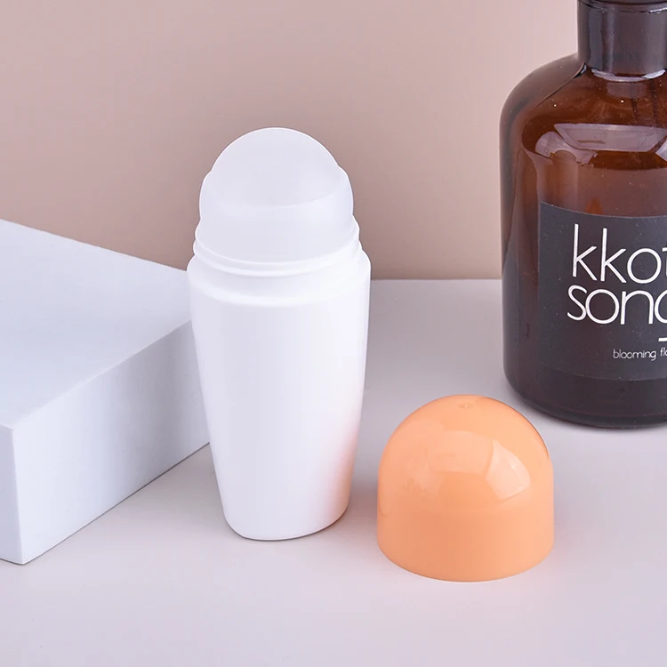 B1019 Wholesale Custom Eco Friendly 75ml Empty Plastic Deodorant Roller Ball Bottles Empty Roll on Bottle Containers