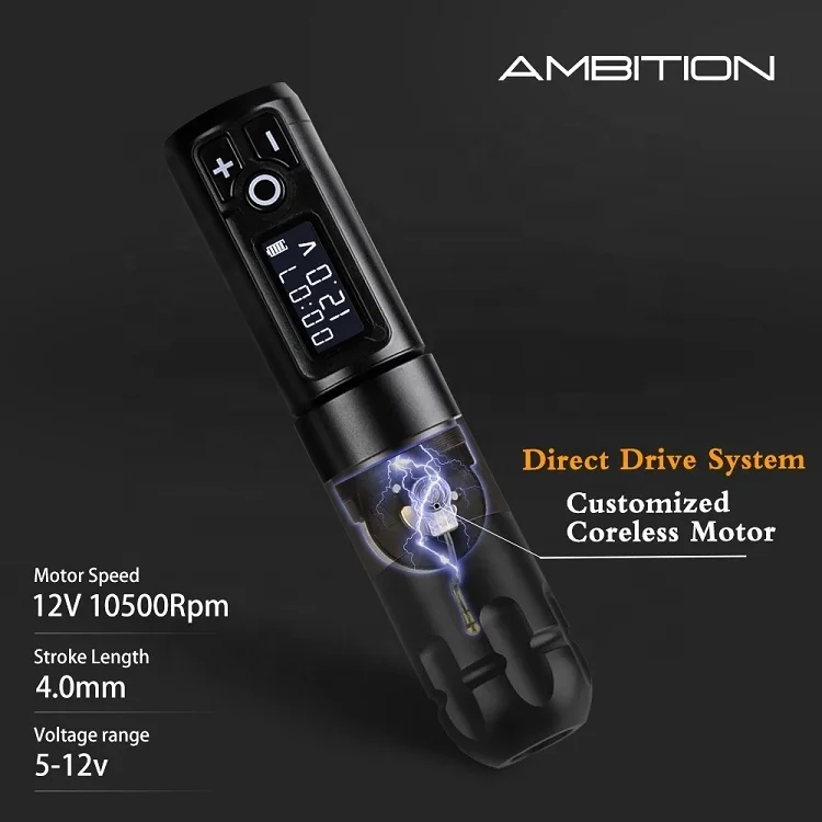 Ambition Soldier 2400mAh デジタルディスプレイ電動タトゥーガン