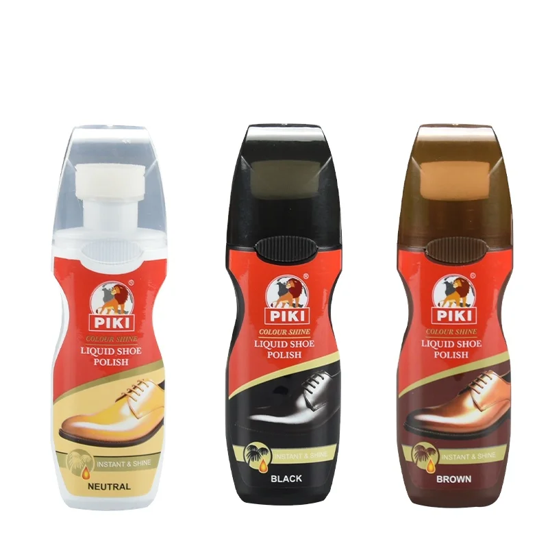 Factory Hot Sales High Density Sponge Black Brown Neutal Nourishing Waterproof 75ml Instant Shoe Care Liquid