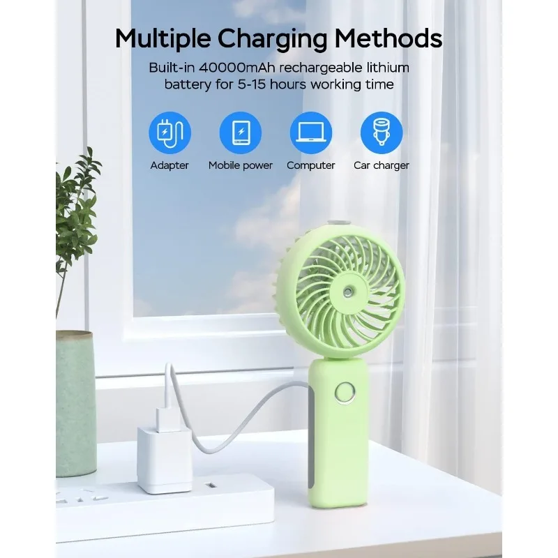 Tragbarer, faltbarer Luftbefeuchter für den Außenbereich, ideal als Mini-Klimagerät oder tragbarer Make-up-Ventilator – das perfekte Sommergeschenk!_voghion.com