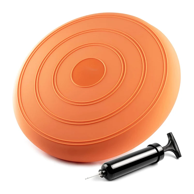 Прямая Заводская поставка, круглый мягкий надувной массажный Балансирующий диск для йоги с бесплатным ручным насосом
