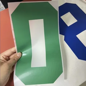 Custom Soccer Basketball Football Plastisol Transfer Iron on Jerseys Number Letters Heat Transfer for Clothings Neck Label
