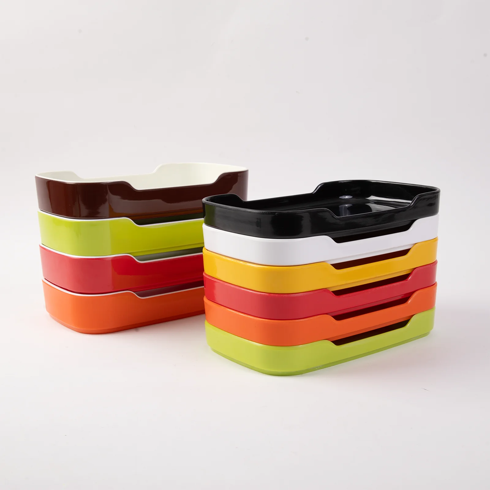 Reusable Rectangle Shabu Stackable Melamine Plates Buffet Dishes Restaurant Plastic Plate for Hot Pot