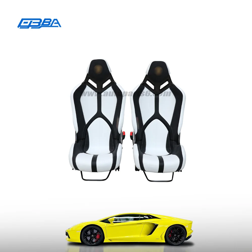 At Low Price Available Customizable White Dry Carbon Fiber Racing Seat For Lamborghini LP700 Aventador SVJ