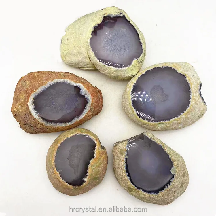Healing Crystals Natural Water Bladder Enhydro Agate Stone Crystal Rough Stone for Souvenir