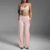 Sujetador y pantalón recto - gris-rosa