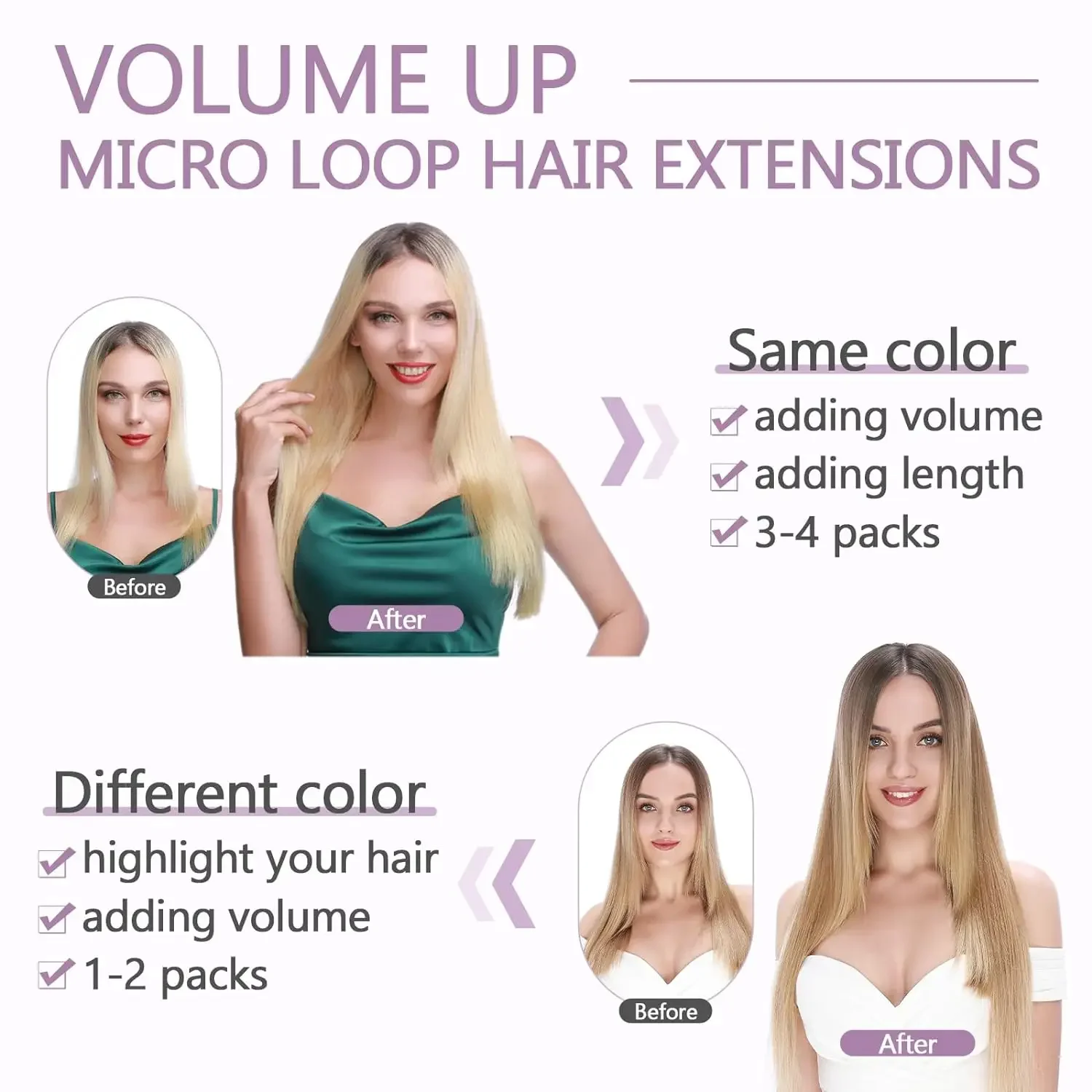 Extension de cheveux micro-boucle Fish Line 1 g/mèche 50 g Micro perles Remy Extension de cheveux raides Couleur naturelle #1B pour femmes 16-26 pouces_voghion.com