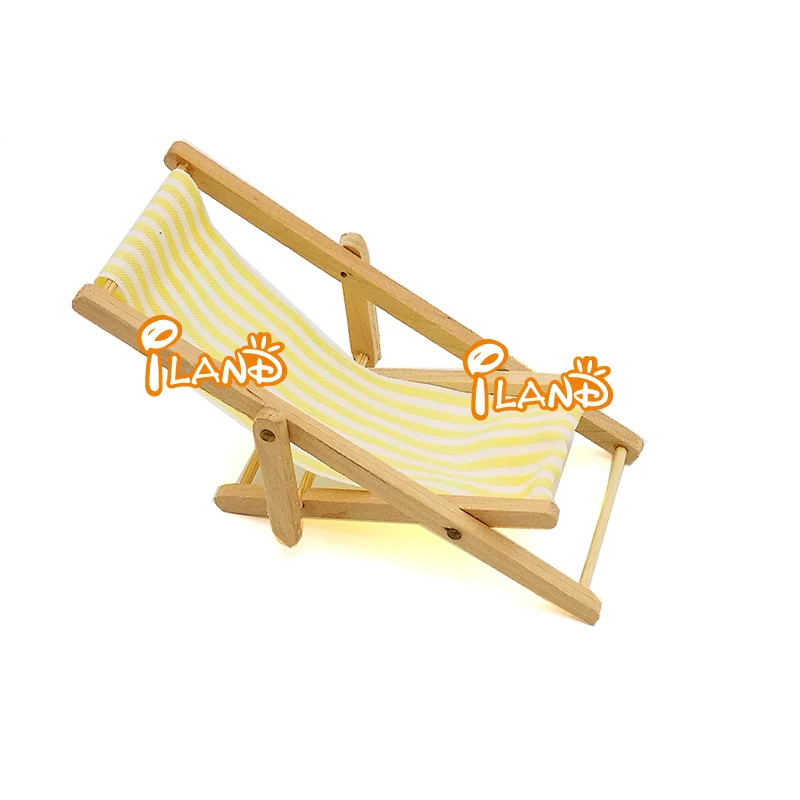 Iland Dollhouse Miniature Beach Chair 1 12 Doll House Miniature Wooden