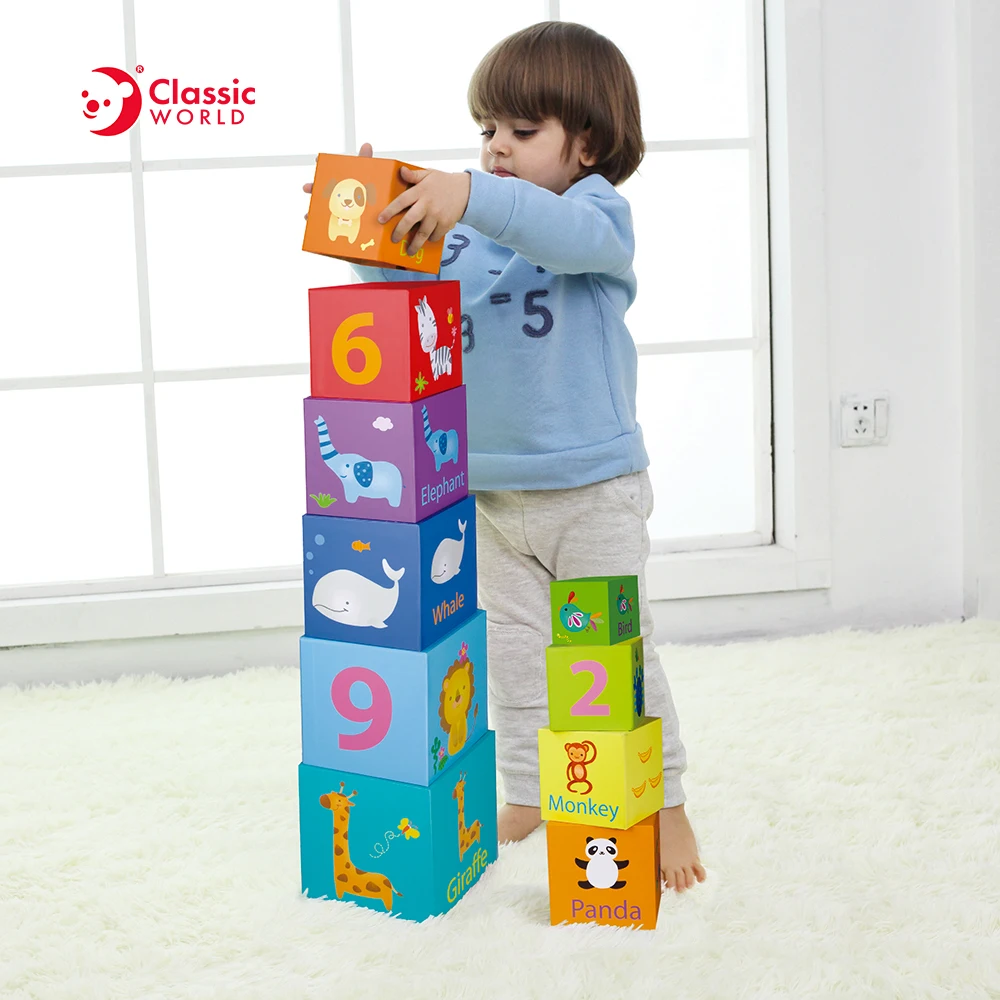 Custom Print Kids Child Educational Learning Nest and Stack Blocks Set  Cardboard Stacking Cubes Box Toy - China Cardboard Stacking Cubes,  Cardboard Stacking Blocks