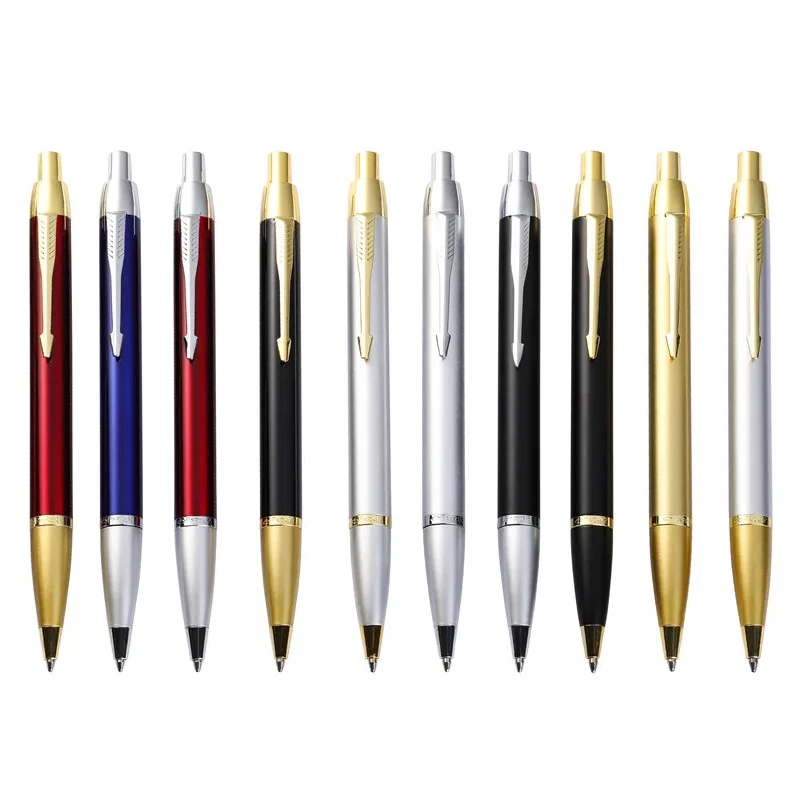 Высокое Качество Индивидуальный Логотип Новый стиль Parker IM черный Золотой зажим Роскошная металлическая шариковая ручка один набор подарочной коробки