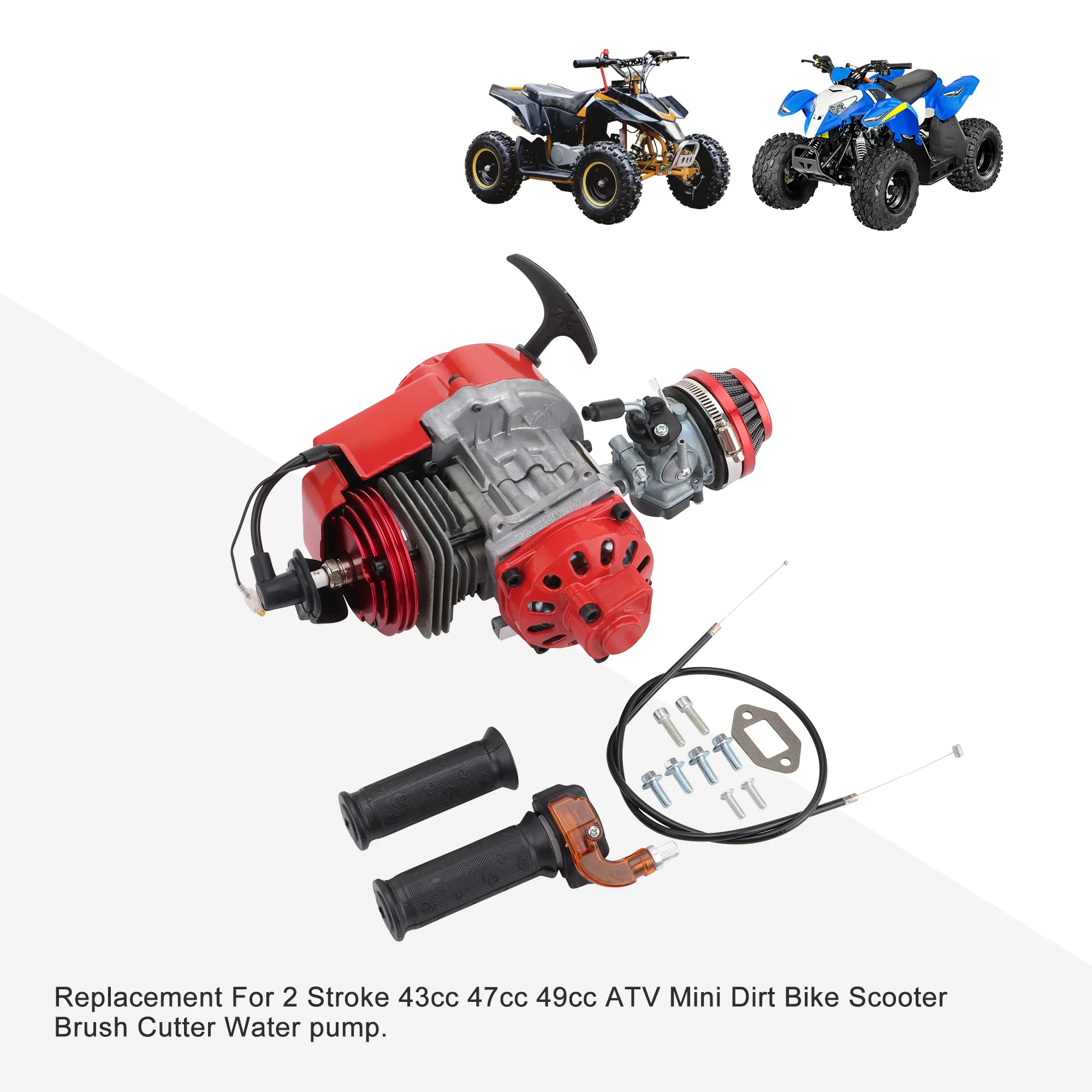 49ccエンジン ポケバイ レーシングエンジン 赤 ポケットバイク