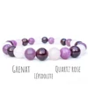 Grenat + Quartz Rose + Lépidolite
