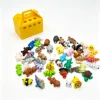 Boîte de rangement jaune + 10 petits animaux