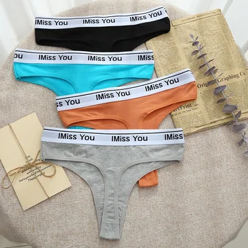 women cotton panties thongs t-back low-rise female underwear cheap