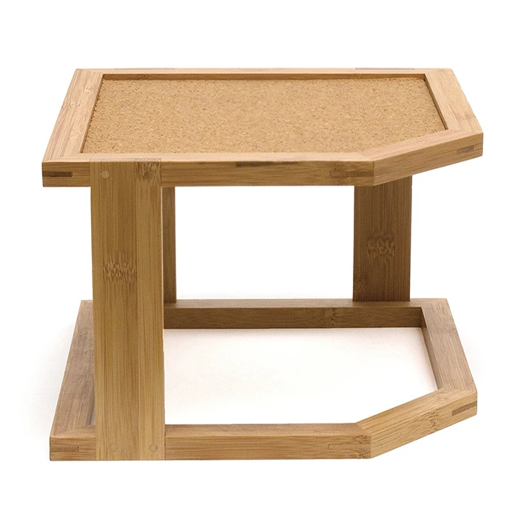 Оптовая продажа 3 яруса из бамбука и дерева тарелки для хранения Организатор угловая полка для кухни