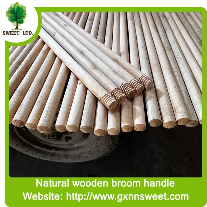 Polished 2 Times 120/150/180 cm Natural Plain Wood Broom Stick Set with Dustpan Machine-Made Wooden Broom Handles for Home Use