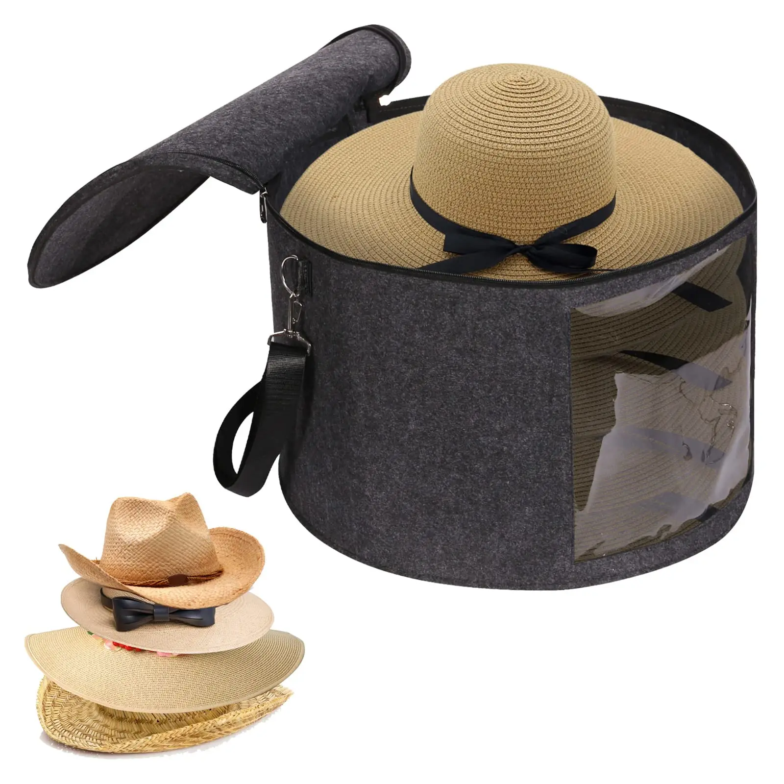 Hat Case for Travel Hat Box Hat Storage Fedora Hat Box Organizer Trave