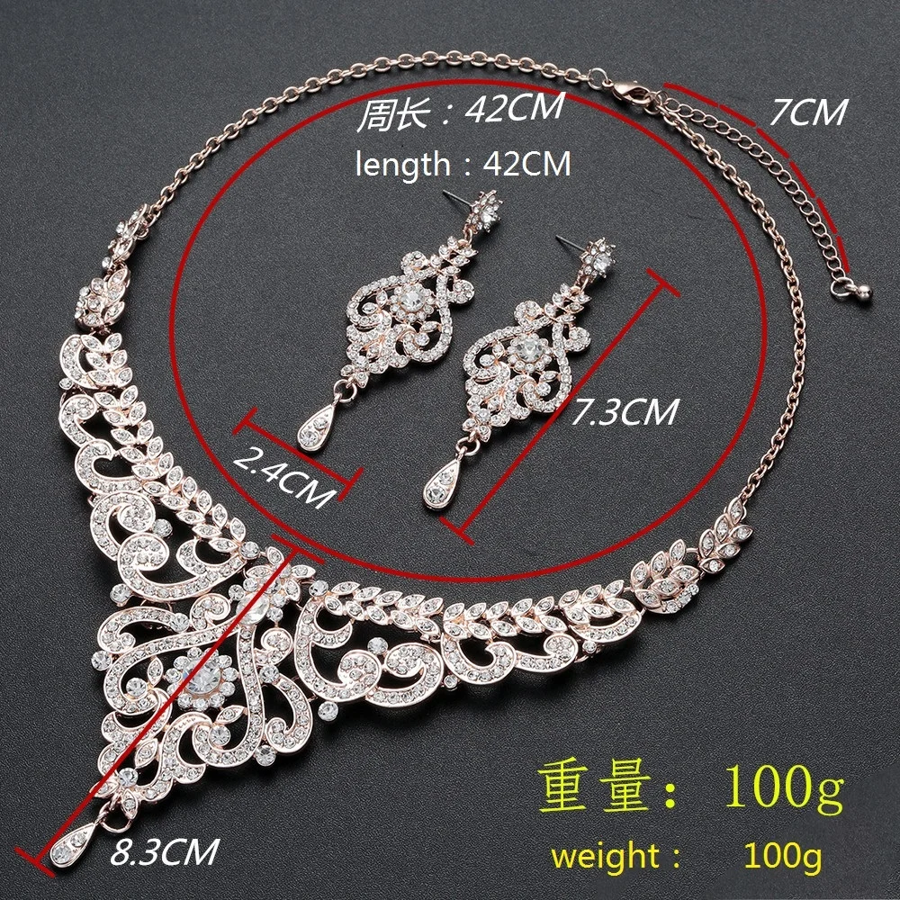 Parure de bijoux de mariage indien léger plaqué or 18 ct pour