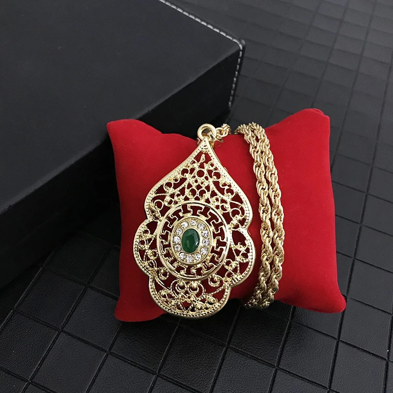 杜拜黄金金属粗链吊坠项链女男嘻哈摇滚骑士项链饰品饰品批发