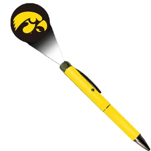 Custom Multi-Function LED Projector Ballpoint Pen Yellow Aluminum Novelty Body with LOGO Projection for Ad Promotional Gifts