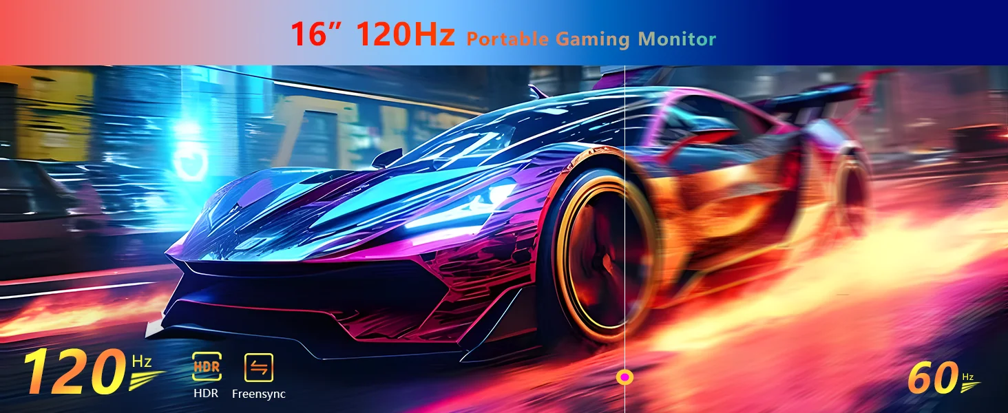 New Trending 120hz 16 inch Gaming Portable Monitor for Laptop, 1200P Colorful Display LCD FHD External Second Computer Screen