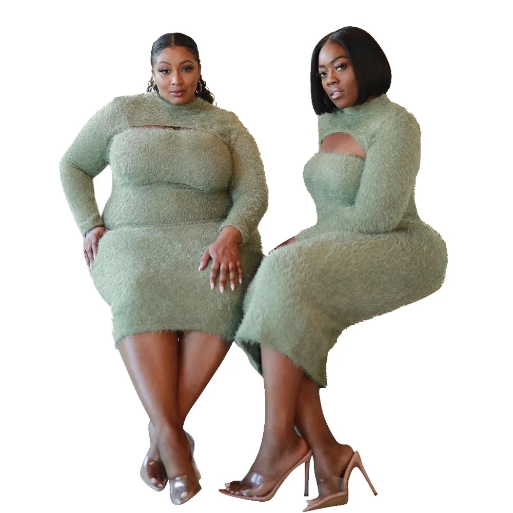 vestido plus size inverno 2021