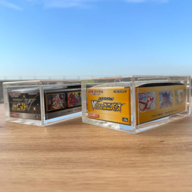 japanese pokemon booster box wholesale TCG Custom Acrylic Large Size Magnetic Display Case With Round Corners Master Ball Shop Japanese Pokemon Booster Boxes