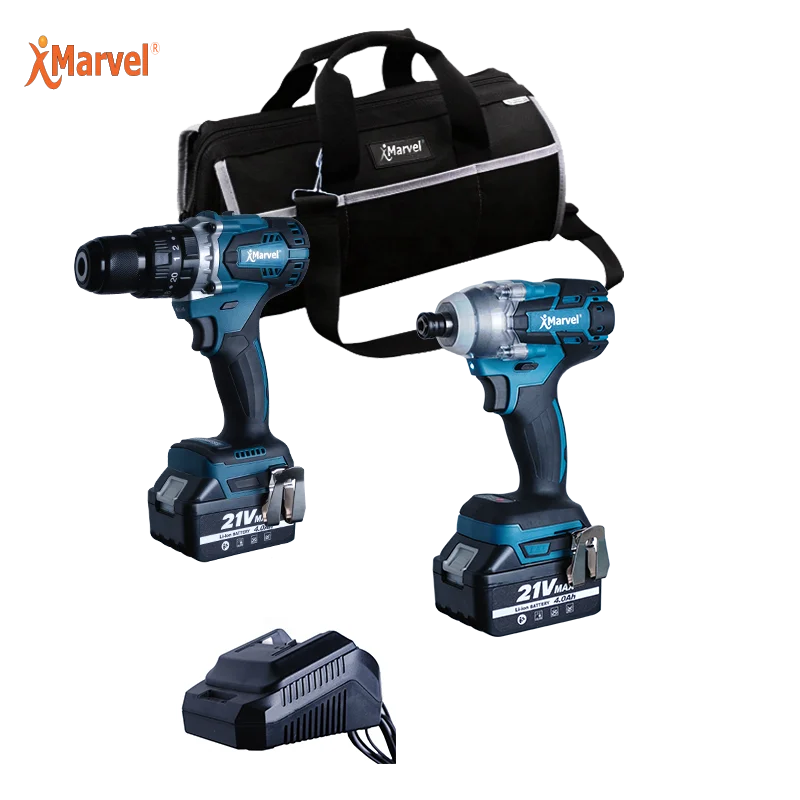 Marvel Tools Hight Quality 3 in 1 Set 18v 21v Brushless Cordless Lithium-lon 15-tool Combo Kit Cordless