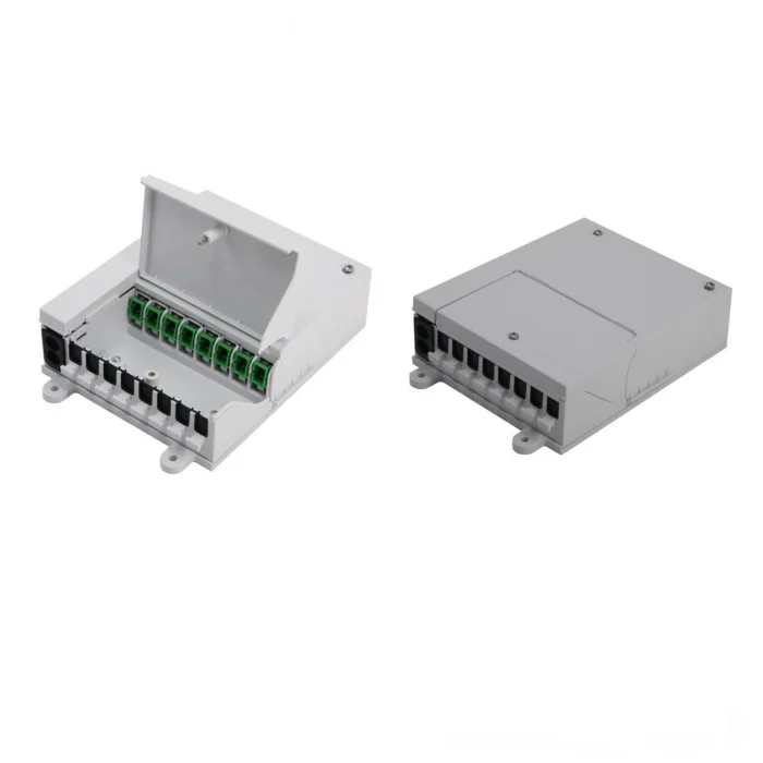 Indoor Wall Mounted 4 inlet 8 outlet 2*3mm Drop Cable 8-port Fiber Terminal Box OTB NAP