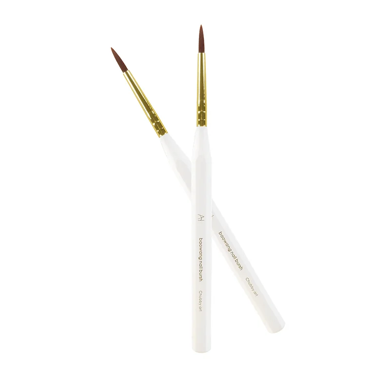 Белая пластиковая ручка кисти для лака нейлоновая кисть маникюра с шестигранной пластиковой ручкой масляные