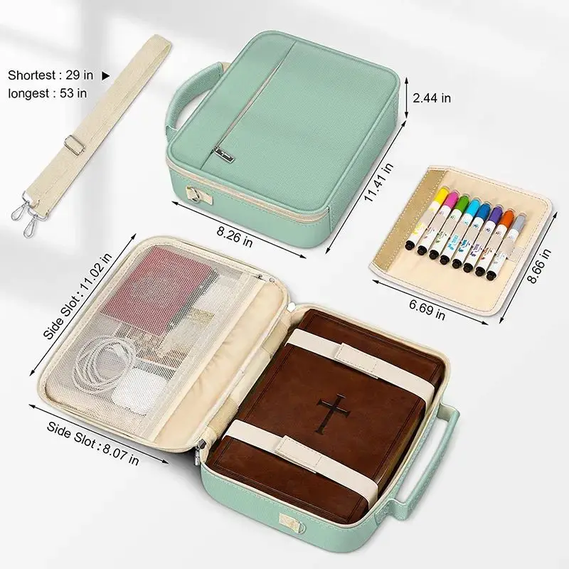 Multi-Functional Shoulder Ladies Bags for Church Sublimation Bible Cover Blank Bible Cover Case With Handle and Zippered Pocket