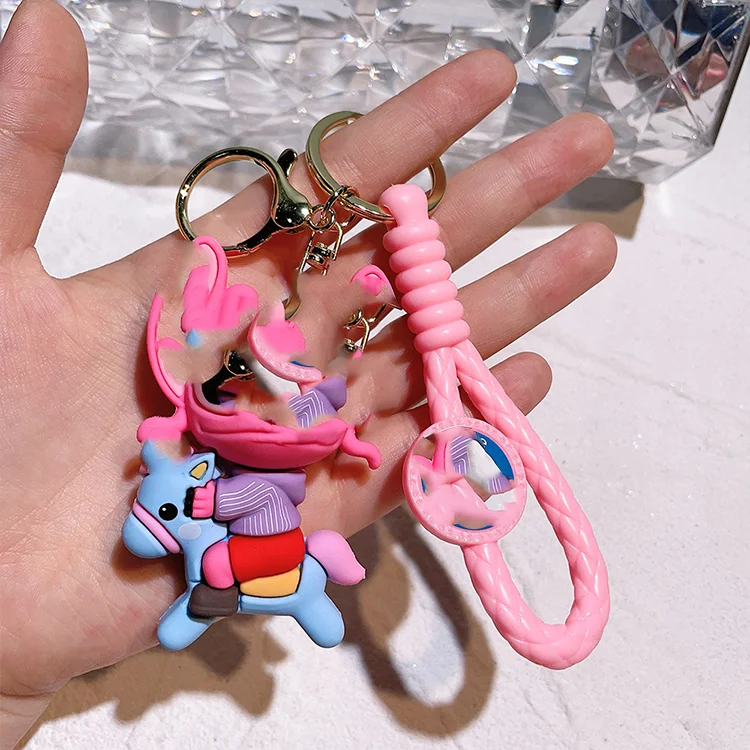 Accept Small MOQ Order High Quality Cute 3d Soft Pvc Keychain Set Rubber Keychain Key Ring