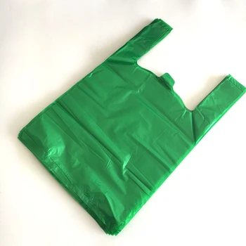 Custom Logo Packing Bag Perforated Vest Carrier Plastic Bags / T-shirt Plastic Bag for Supermarket