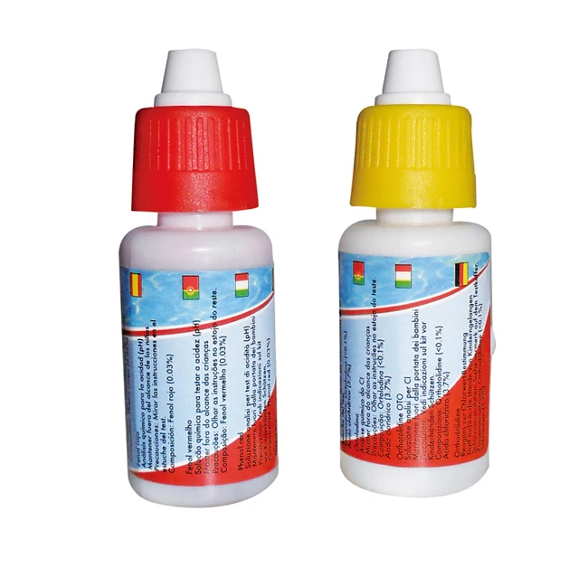 Bulk Package Swimming Pool Chlorine/PH Test Kit Refill Bottles for Spa Use