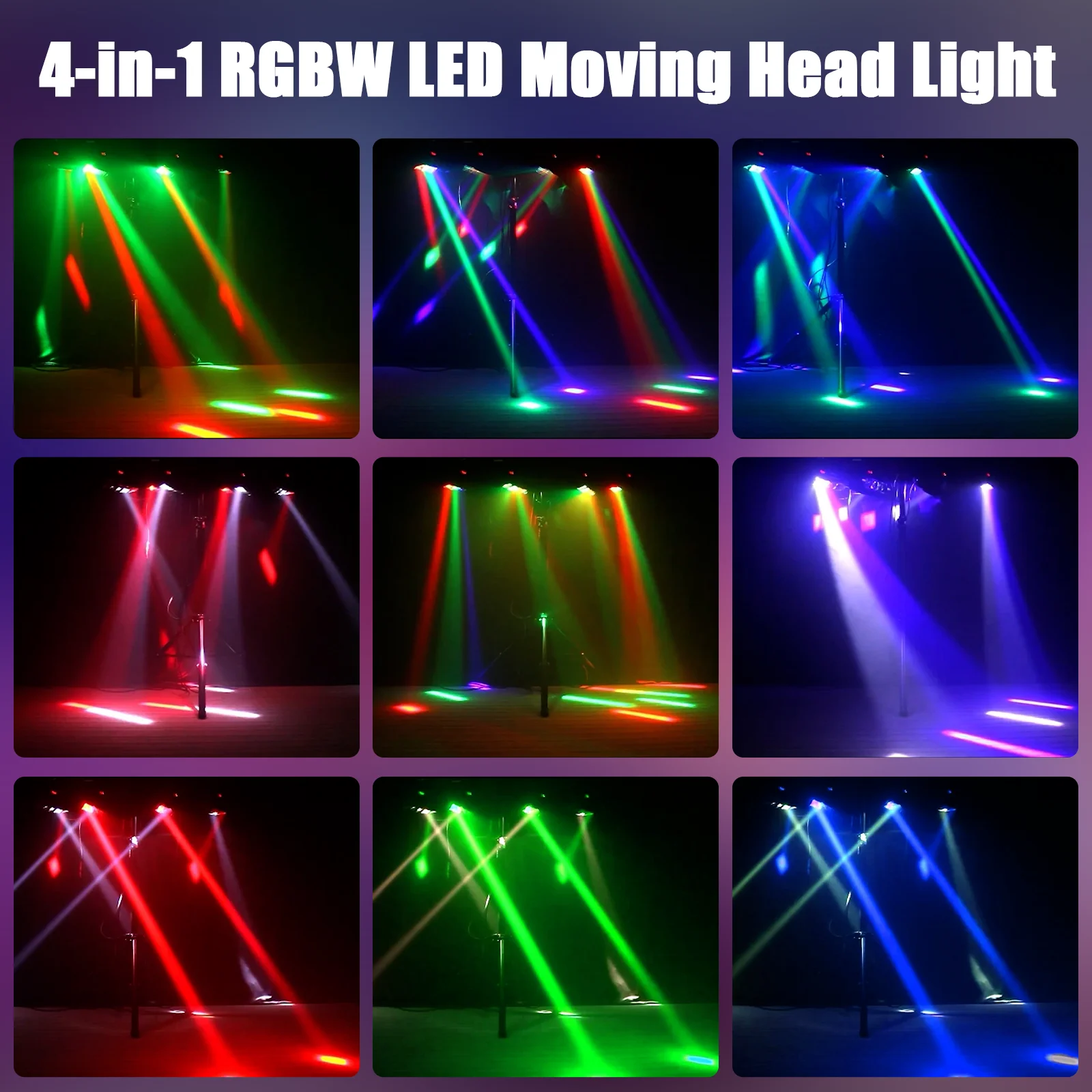 U`King 48W RGBW Mini Spider Stage Light - DMX Controlled, Sound