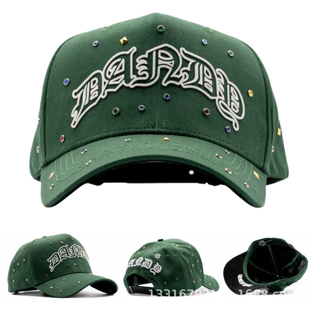 New Arrival SCREAM 5 Panel Vintage Baseball Cap High Quality Original Barbas Hats with Chrome Beads Gorras for Men and Women