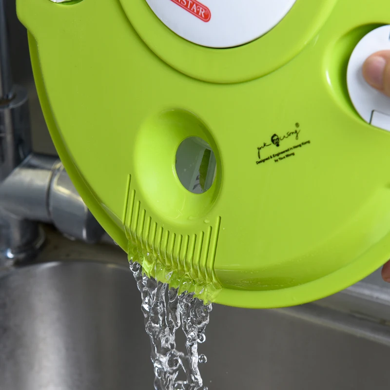 Высококачественный полипропиленовый бытовой Зеленый Роторный Спиннер для салата, овощной дуршлаг