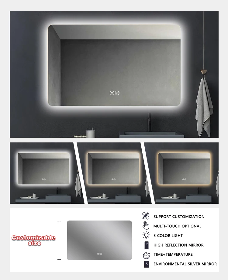 product ip44 anti fog mir hot sell smart touch sensor bath wall bathroom led mirror with led light defog bathrooms-4