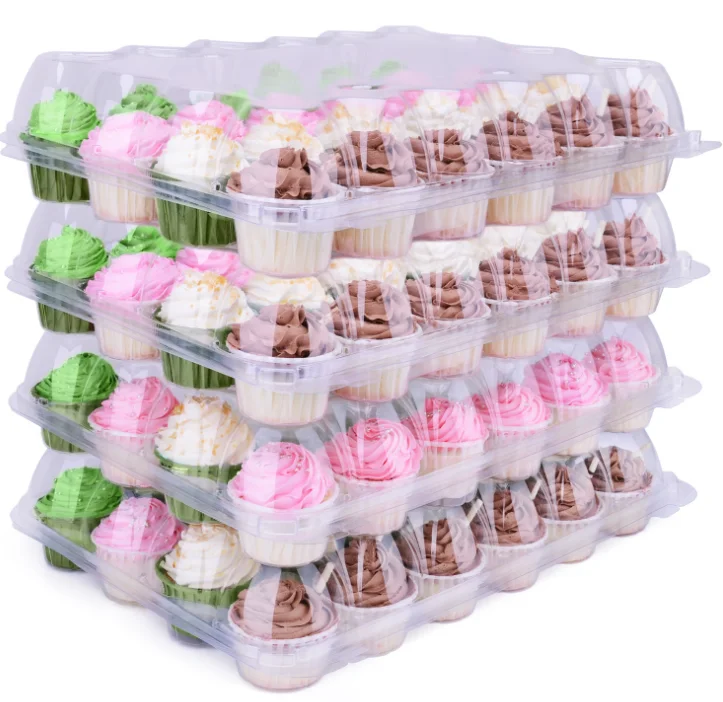 Disposable Clear Pet 24 Cupcake Box And Packaging Plastic Transparent ...