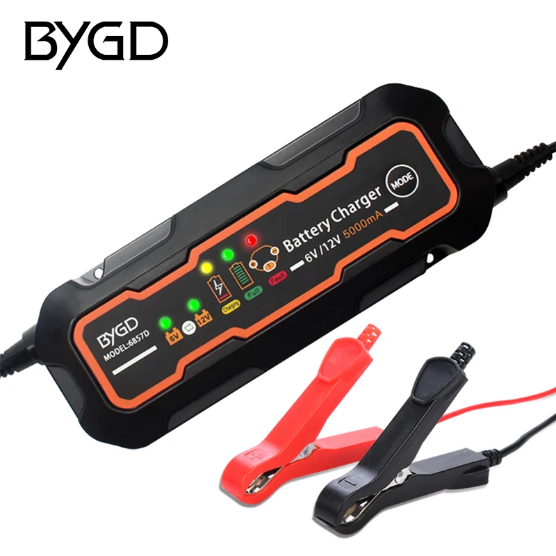 BYGD 6v-12v 3A5Aスマート鉛蓄電池充電器3ステップMINIポータブルカーバッテリー充電器