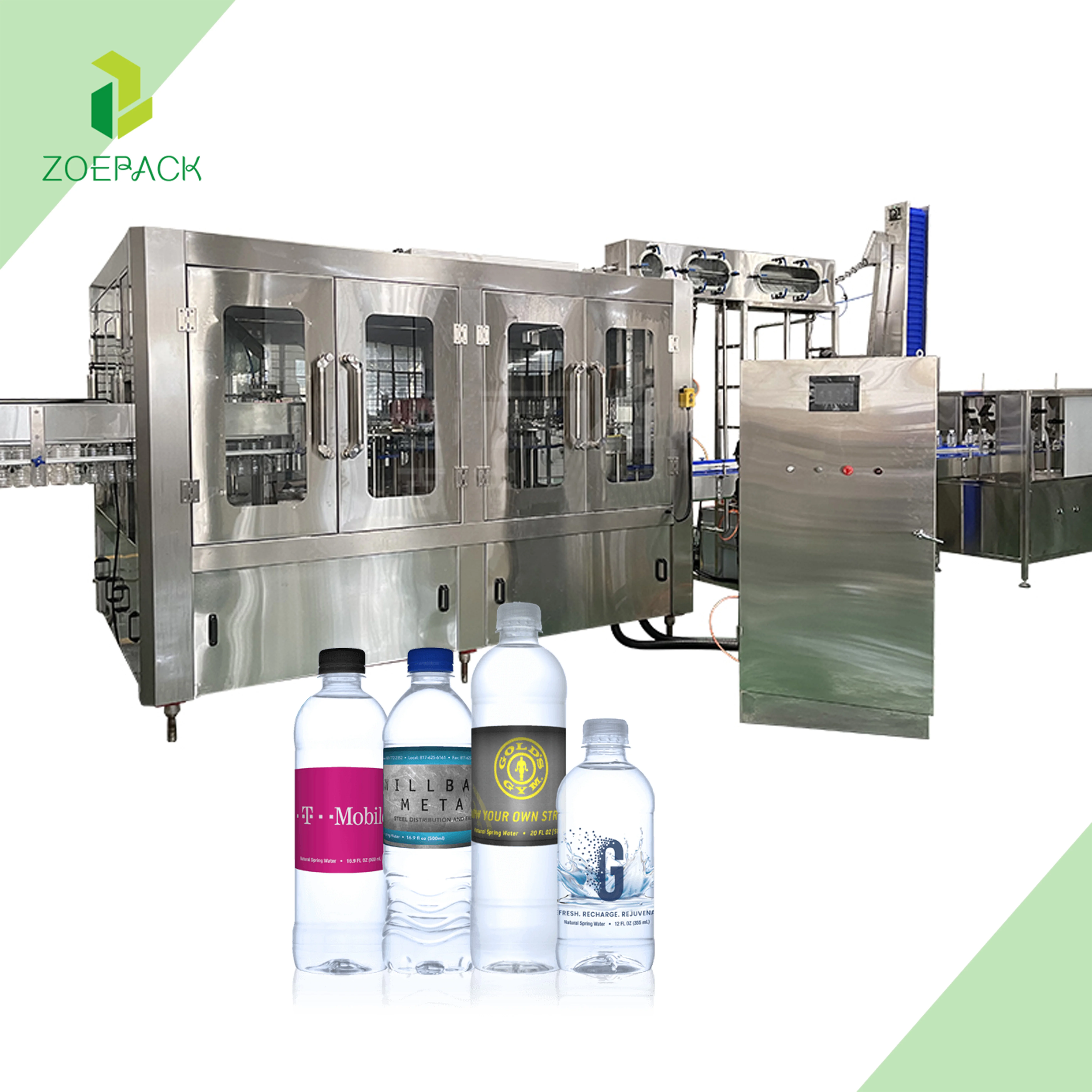 Tappatrice di riempimento automatica per il lavaggio di bottiglie rotanti per la linea di produzione di acqua potabile di soda alcalina minerale pura primaverile