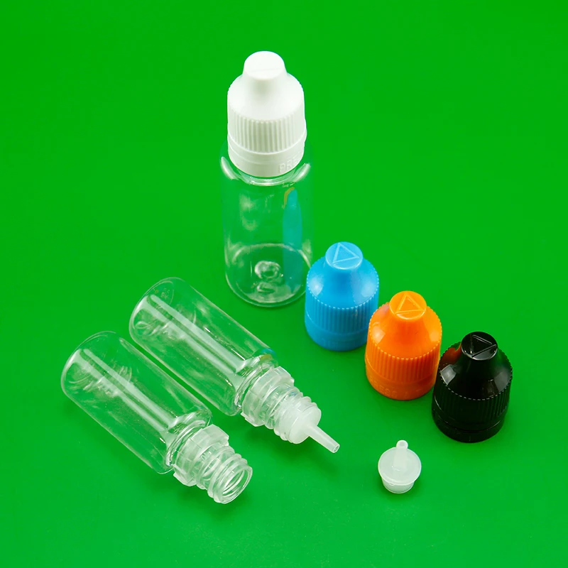 10ml 20ml PET Plastic Packaging Empty Plastic Cap Liquid Oil Bottles With Childproof Cap