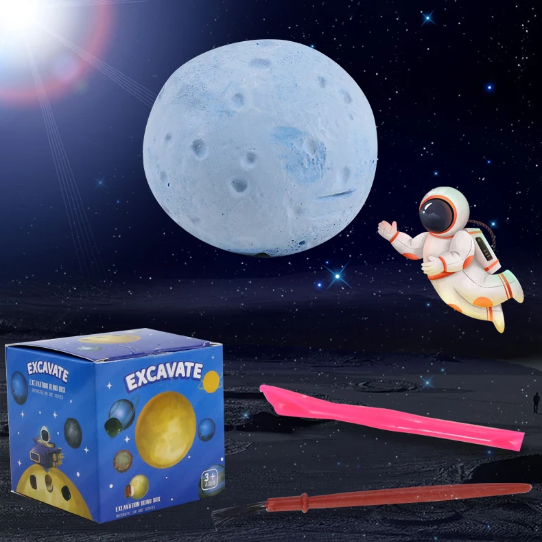 Blue Planet Cosmic Archaeology Excavation Model Blind Box Astronaut Plaster Gem Treasure Children's Educational Toy Made Plastic