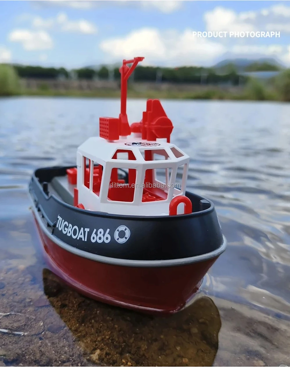 TX686 2.4G RCタグボートシミュレーションモデル 1/72 8KM/H 防水ミニ