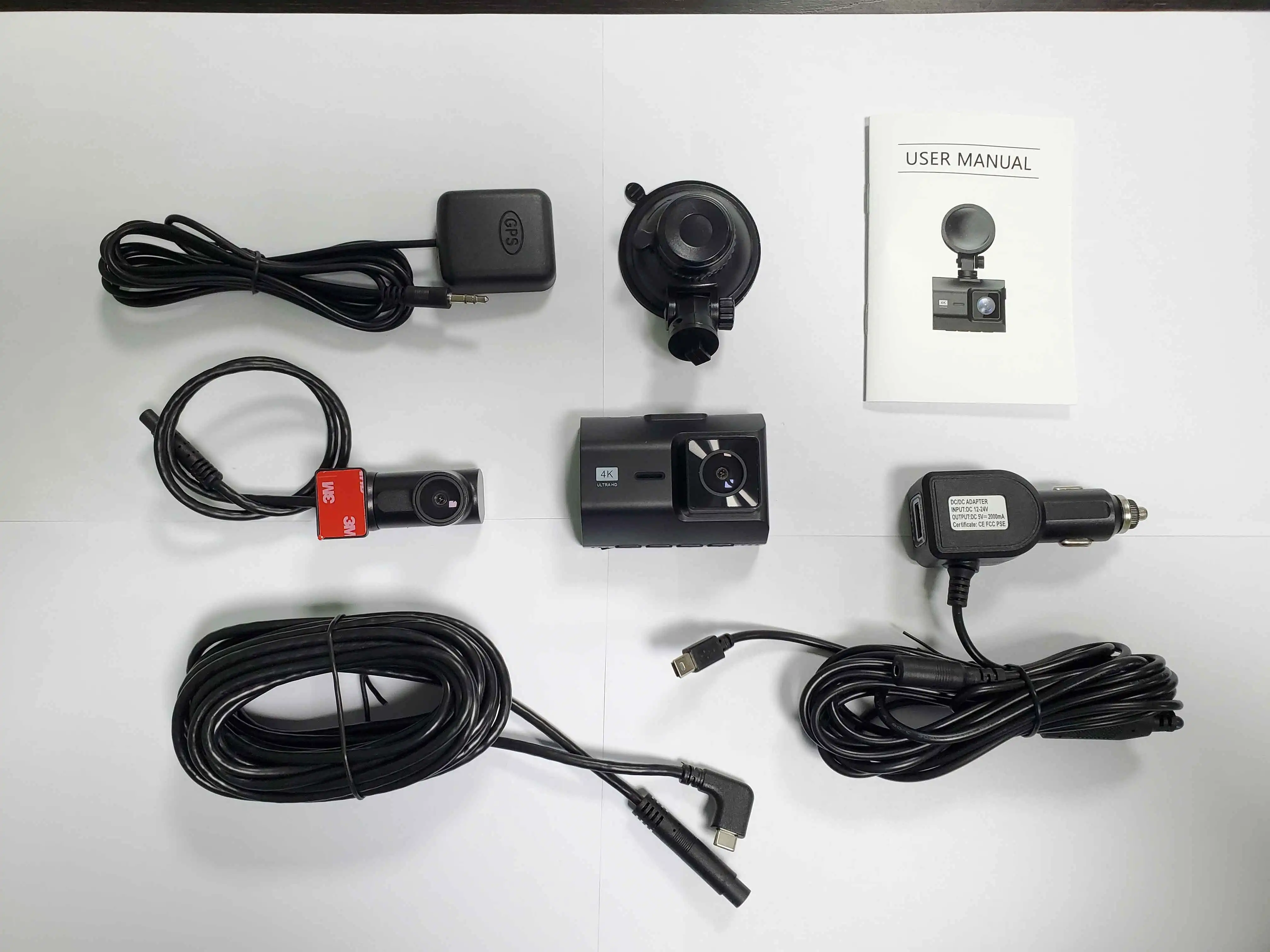 3 Channel 4k Wifi Back Dash Cam Record Car Dash Cam Gps With Reverse